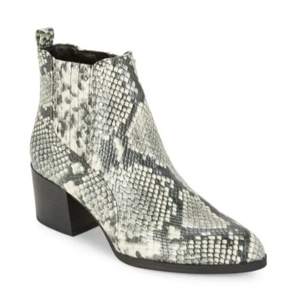 Sam Edelman Circus Snakeskin Embossed Stack Heel Studded Ankle Boots Size 6.5 - Picture 1 of 5